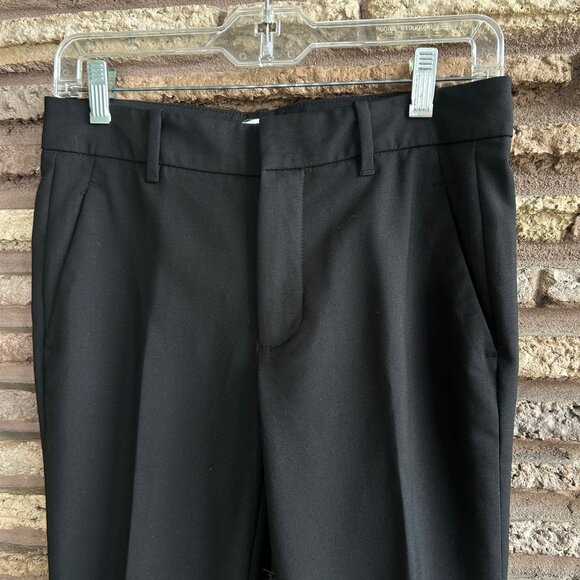 Zara Black Stretch Cotton Classic Straight Leg Pants Size 2 - Picture 7 of 10